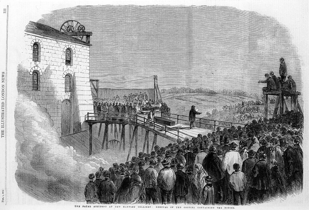 hartley disaster taking coffins out of the pit